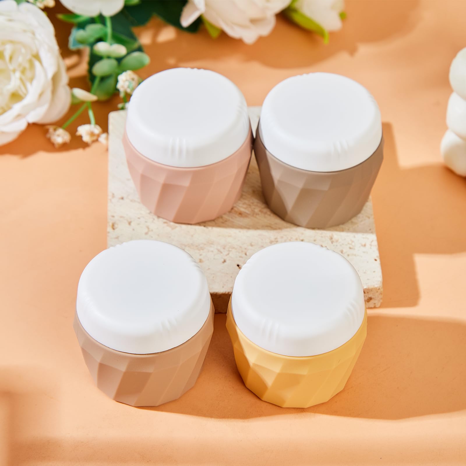 Silevoler Travel Containers for Toiletries, Premium Silicone Cosmetic Cream Jars, TSA Approved Leak-Proof Refillable Travel Size Toiletries with Clear Bag for Cosmetic Face Body Cream 4