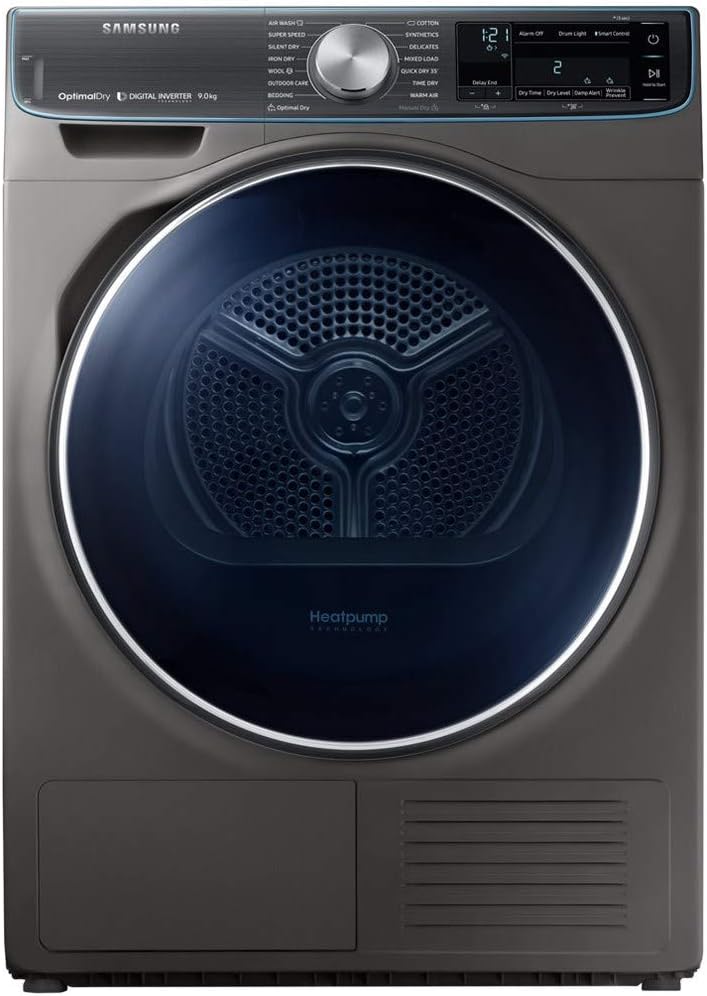 Samsung DV90N8288AX QuickDrive 9kg Freestanding Heat Pump Tumble Dryer With Optimal Dry - Graphite [Energy Class A+++]