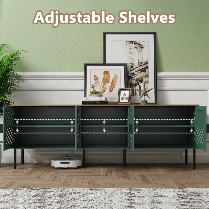 Image of ARTPOWER 70 inch TV Stands, Entertainment Center with Storage, Green