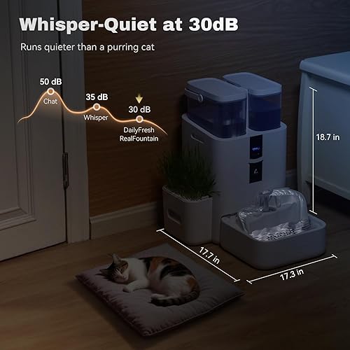 Miniatura 8 de Fuente automática de agua para gatos de 10 L338 onzas, autolenado y limpieza, dispensador de agua para mascotas con sistema de filtro para perros,