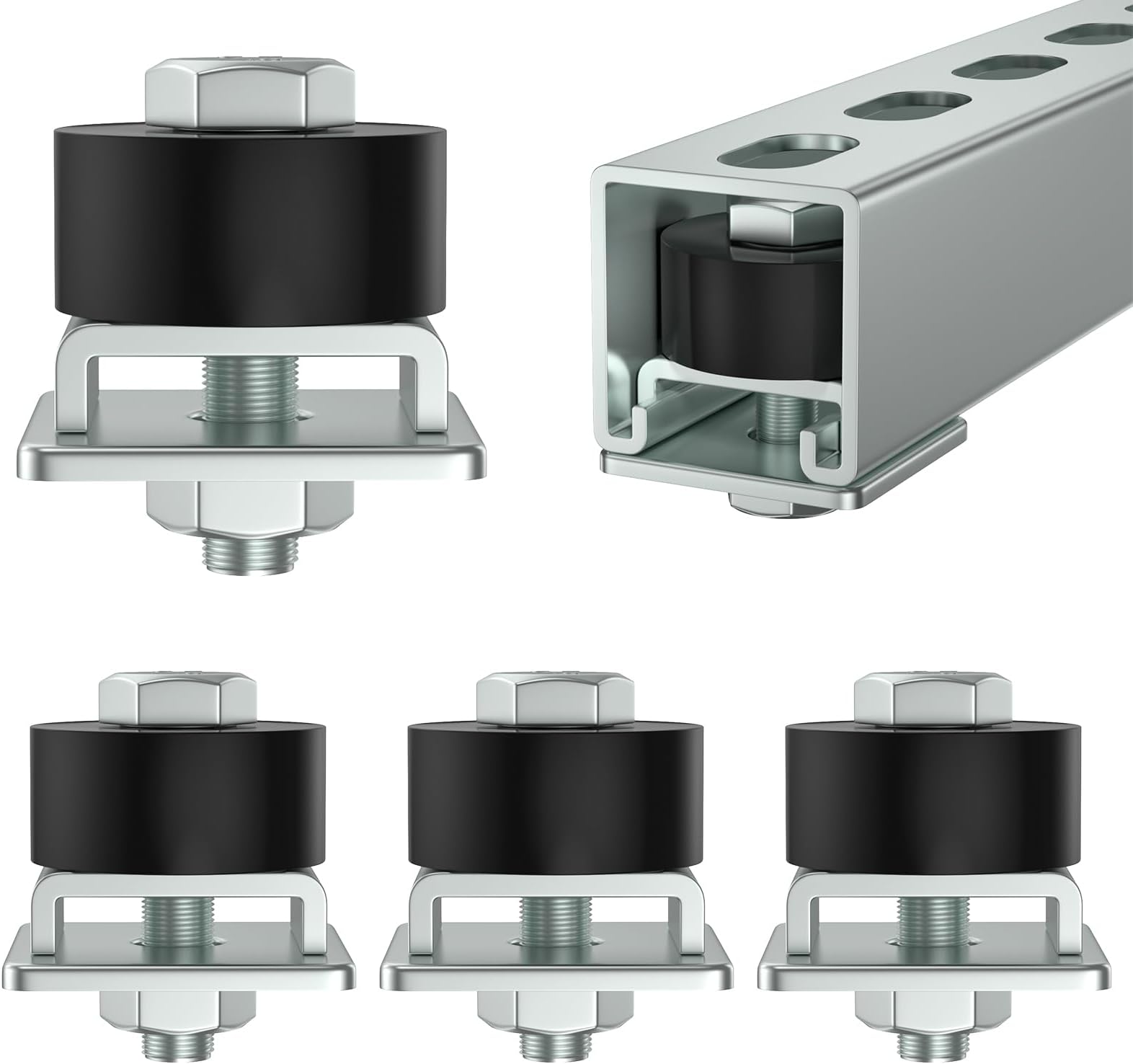 SKTREX Trolley Roller Wheels Limit Trolley Assembly Positioning for Unistrut Strut Channel with 1-5/8" Wide and All 1-5/8" or Taller Strut Channel Pack of 4