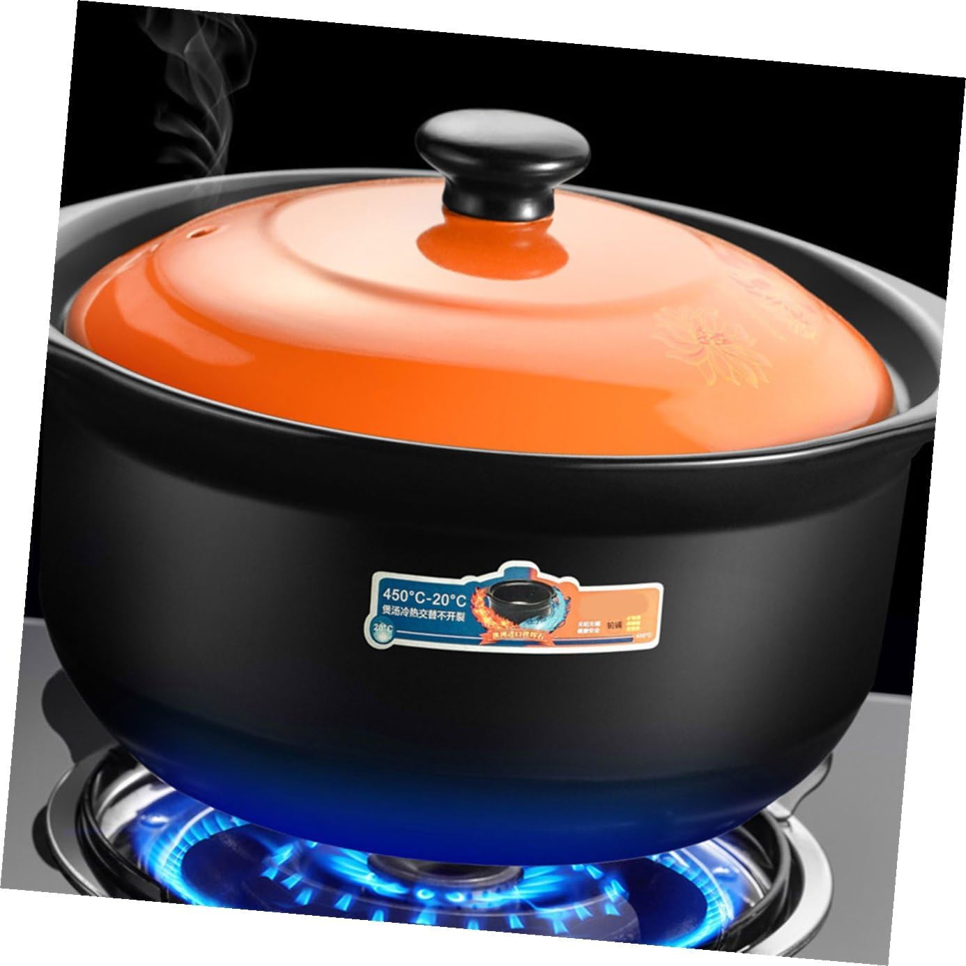 Ceramic Casserole Stewing Pot with Lid Heat Resistant Cookware for Soup and Porridge Energy Saving Design for Family Meals and Daily Cooking