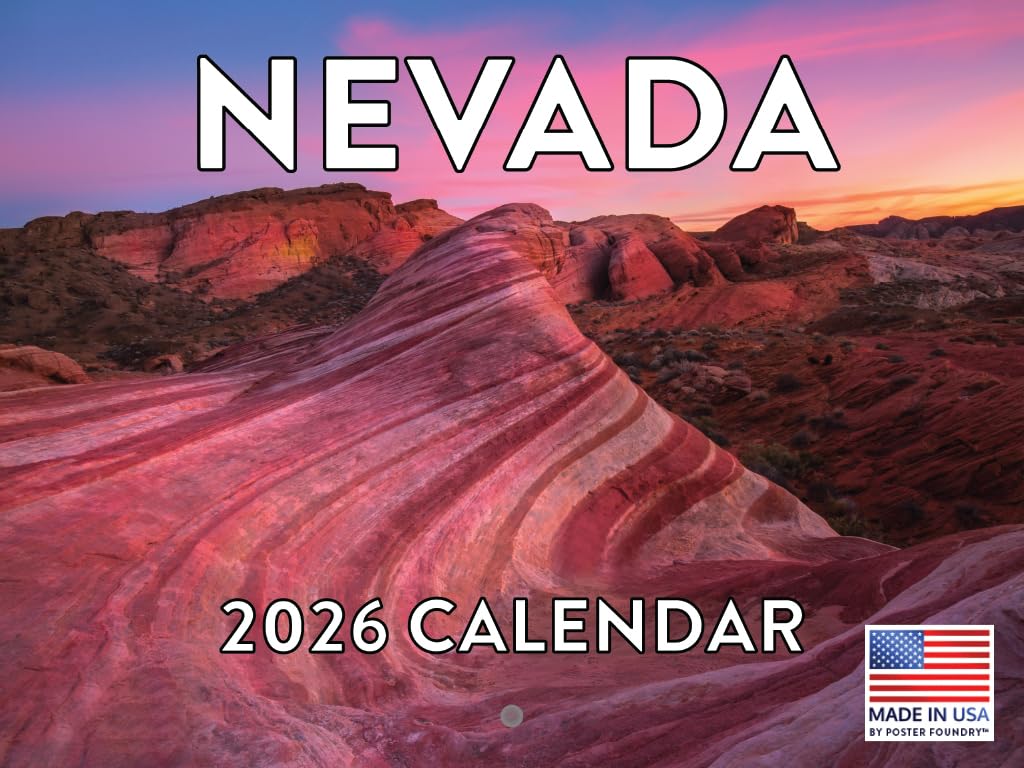 Nevada Calendar 2026 Monthly Wall Calender 12 Month | American Made In The USA — image 1