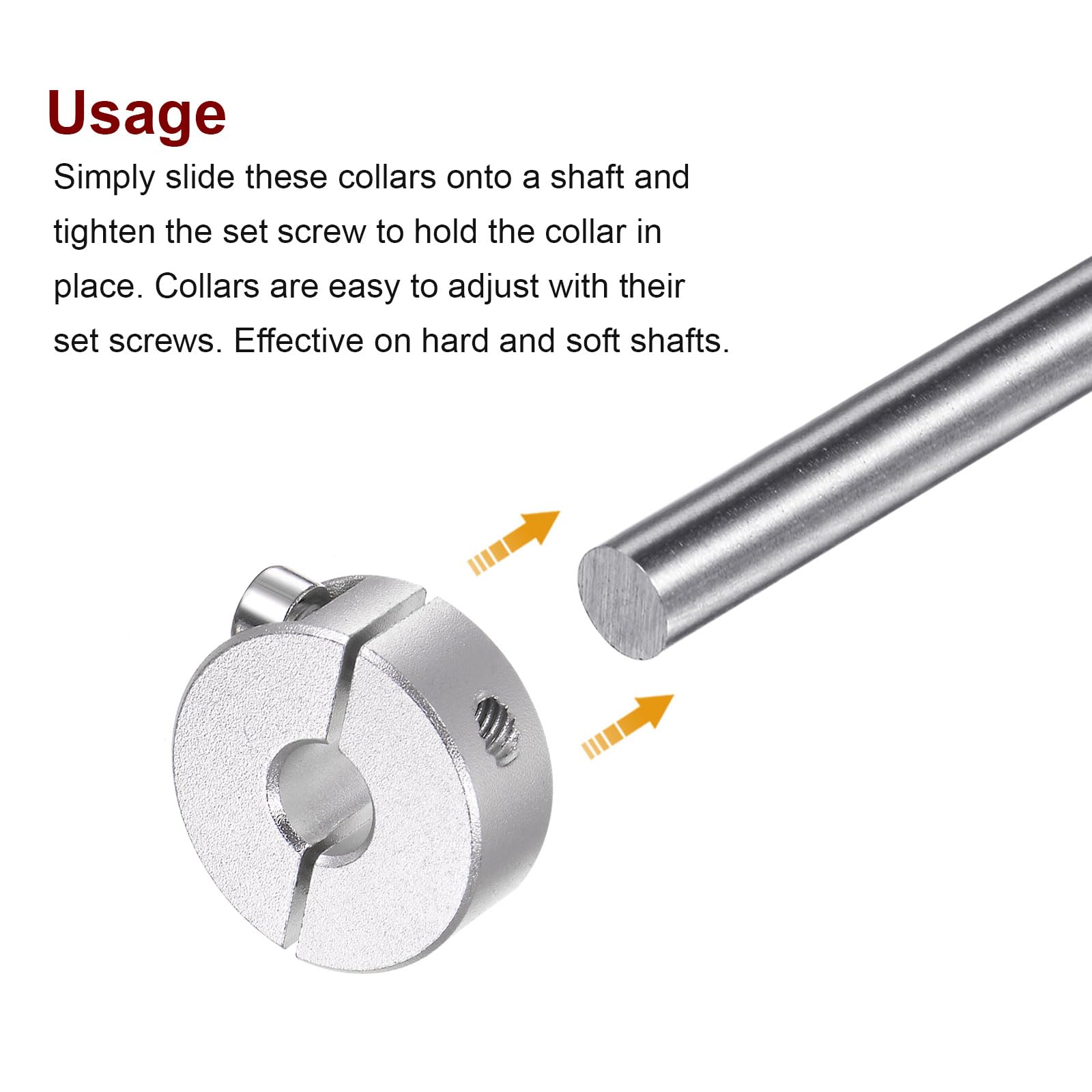 4pz Collare Doppio Per Albero 8mm - Diametro 25mm, Larghezza 10mm, Per Macchine Utensili - Foto 6