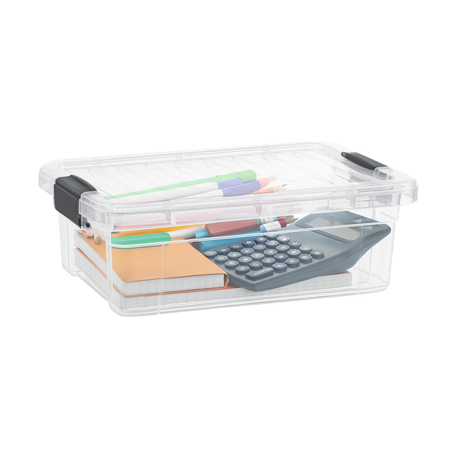 Superio 2.3 Qt Clear Plastic Storage Bin with Lid, Non-Toxic, BPA Free, Odor Free, Organizer Storage Box, Stackable Plastic Tote for Home, Garage, School, and Office, Small