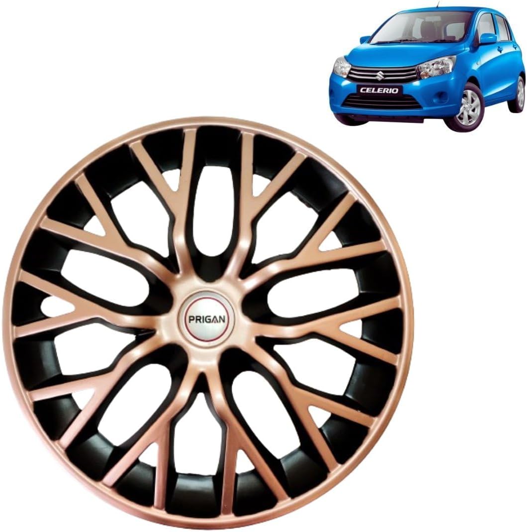 PRIGAN CELERIO Copper Black Wheel Cover 14" for -Celerio VXI (Set of 4 Pcs) (Press Fitting) Model- Phantom Copper 14