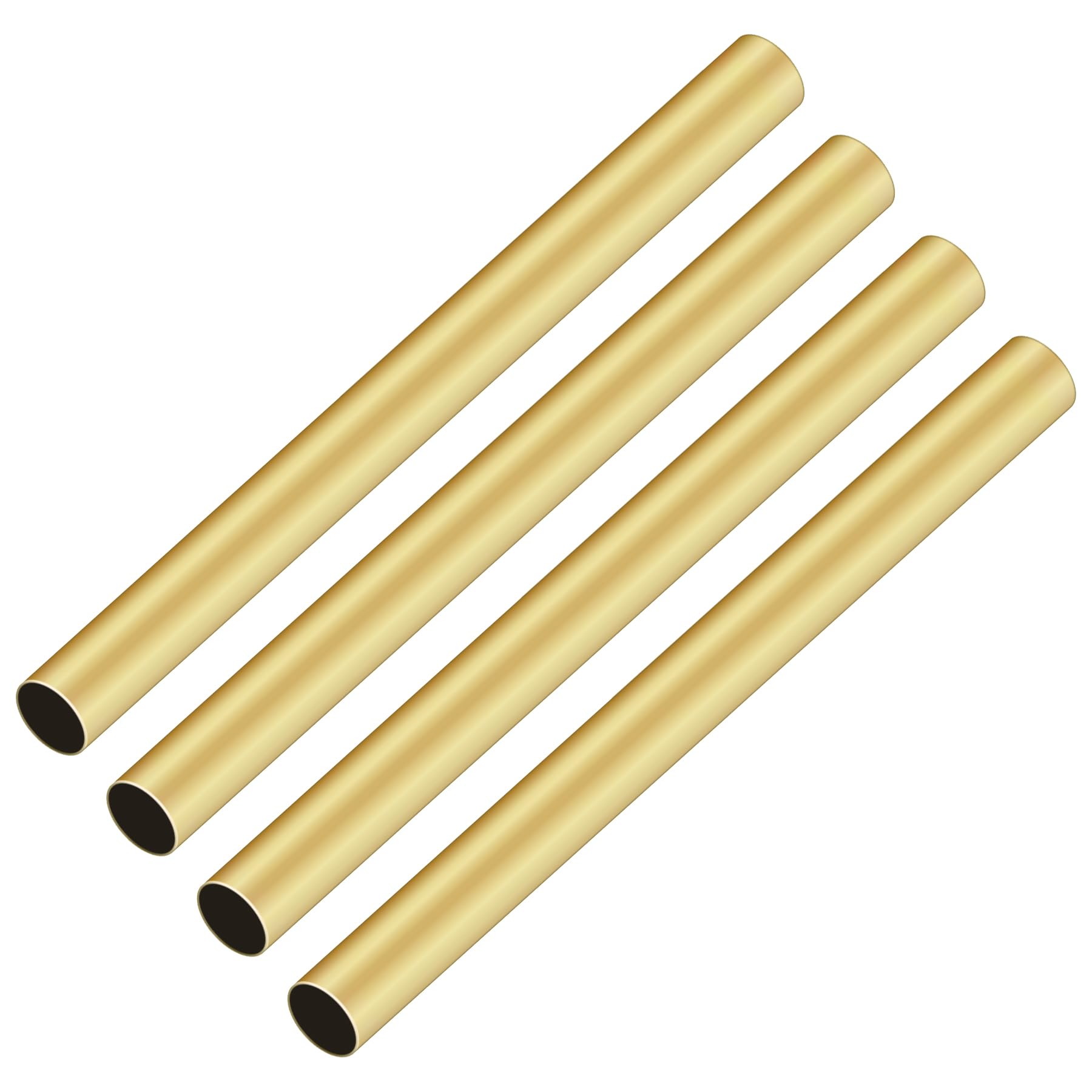 iMeistek 4Pcs Brass Tube, 8mm OD x 0.2mm Wall Thickness 200mm Length Seamless Straight Brass Round Tube for DIY Crafts