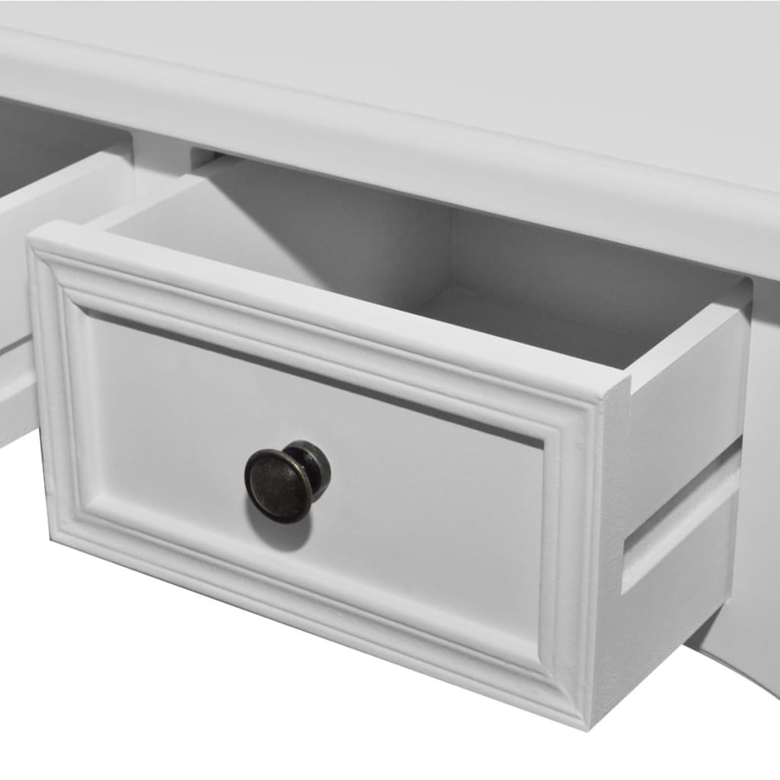 Homgoday Mesa Consola tocador con Tres cajones Blancos Mesas auxiliares de salón,Mesa Consola Recibidor Mueble de Entrada Estrecha Clásica