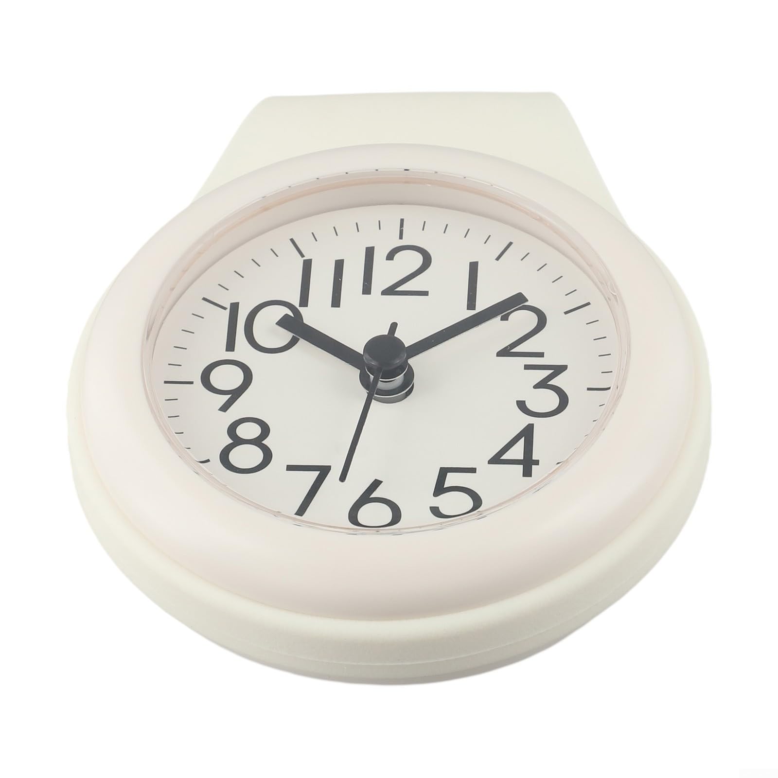 Reloj compacto impermeable para baños, fácil de leer, pantalla digital, funcionamiento silencioso para duchas (blanco)
