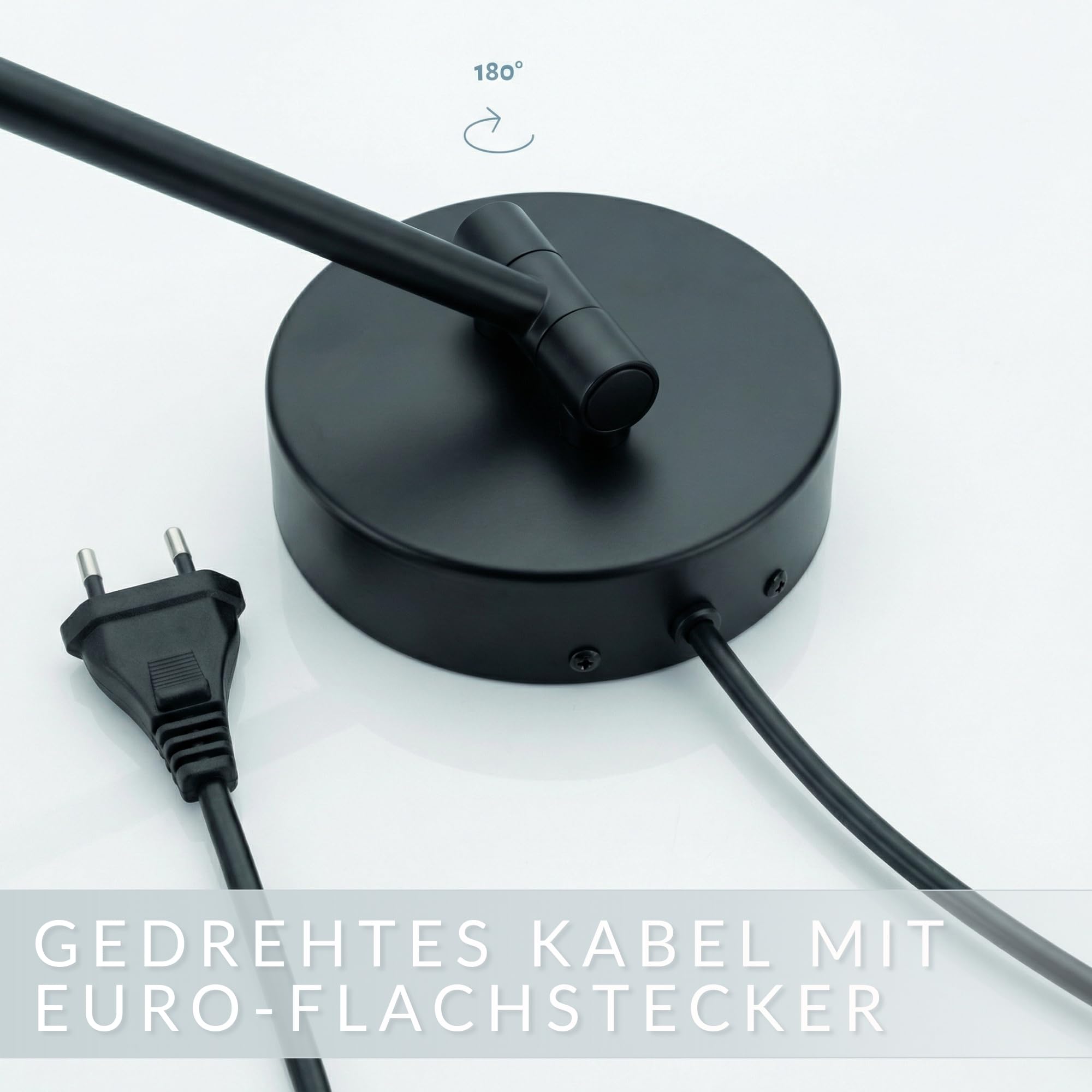 LED beleuchteter Kosmetikspiegel Ravenna Vergrößerungsspiegel rund 7-Fach Vergrößerung Schmink-Spiegel mit Beleuchtung Wandmontage Dimmer Auto-Off Kabel Rasierspiegel mit Licht (schwarz)