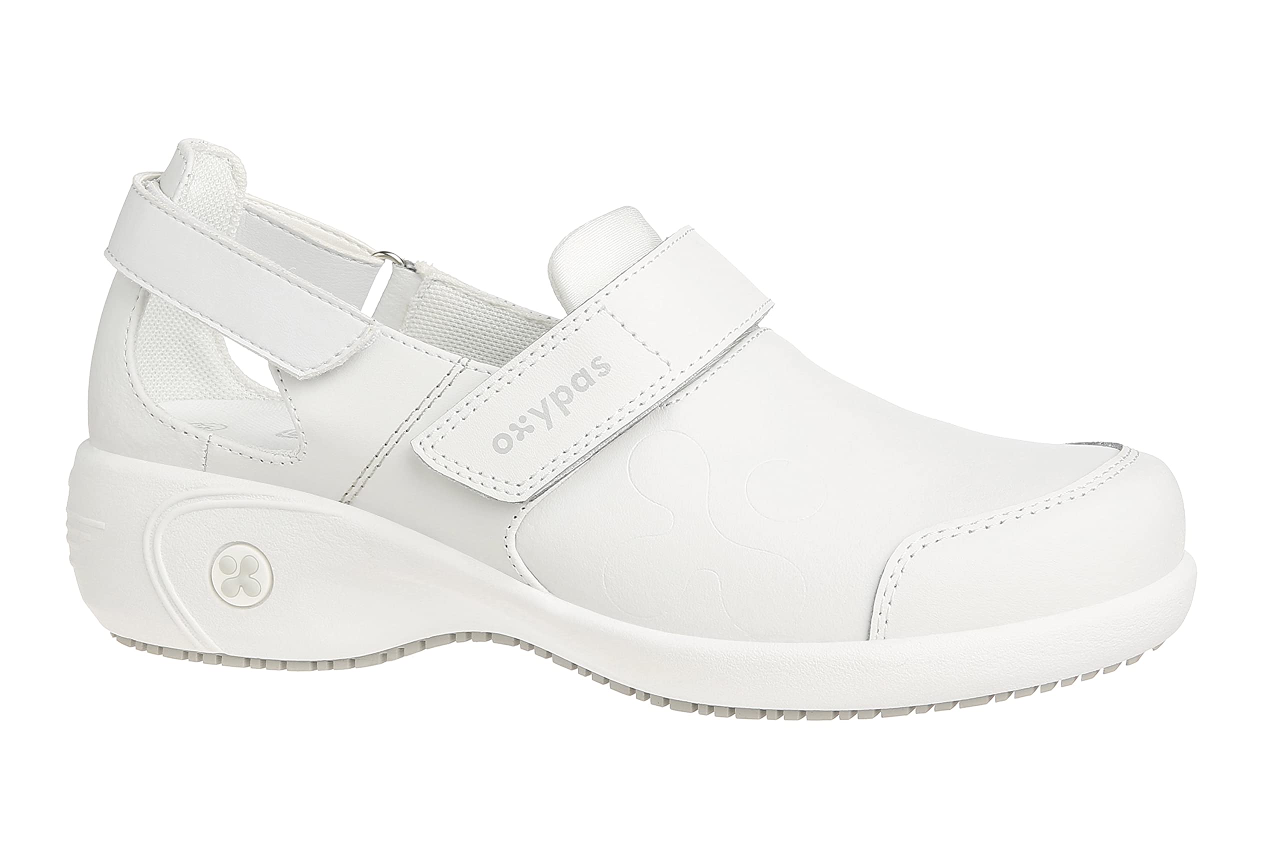 Oxypas Arbetsschuhe aus Leder - SALMA - Sicherheitsclog für Damen, rutschfeste und Bequeme Schuhe ideal für Krankenhaus und Pflege, Weiss, 38 EU