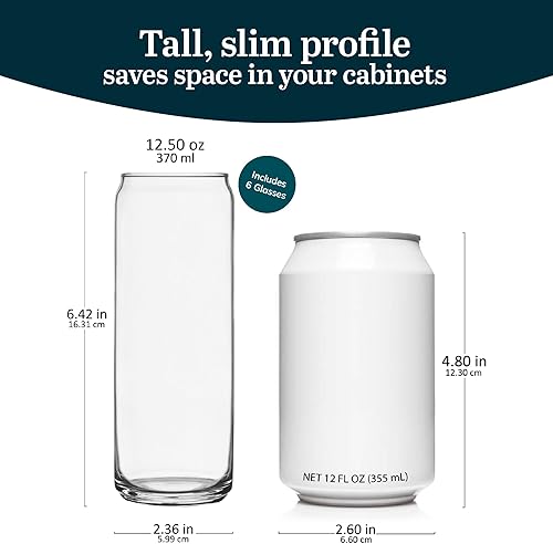 Miniatura 3 de Libbey Classic Slim - Vaso de lata de 12.5 onzas, juego de 6