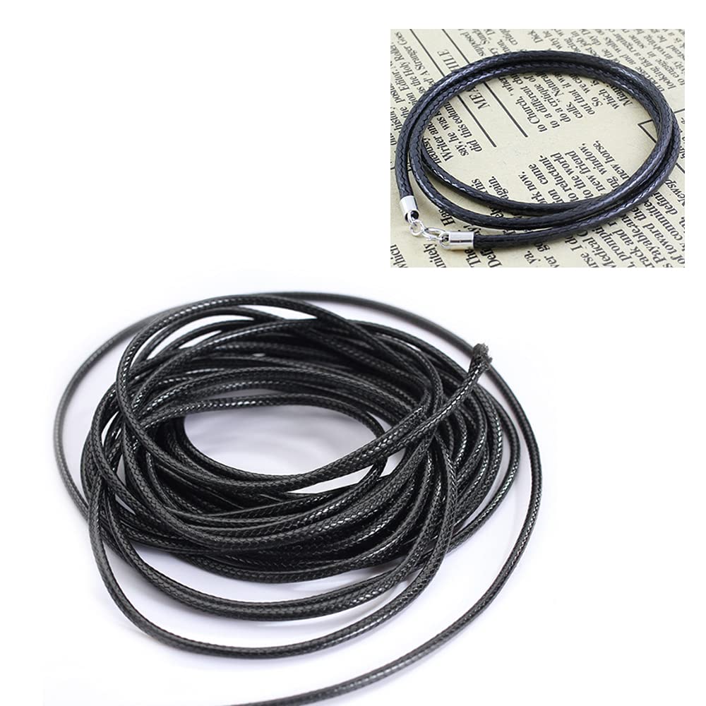 Cordino Cerato Per Gioielli Fai Da Te – Filo In Poliestere 2mm X 80m, Rotolo Nero Per Creare Collane, Bracciali E Bigiotteria