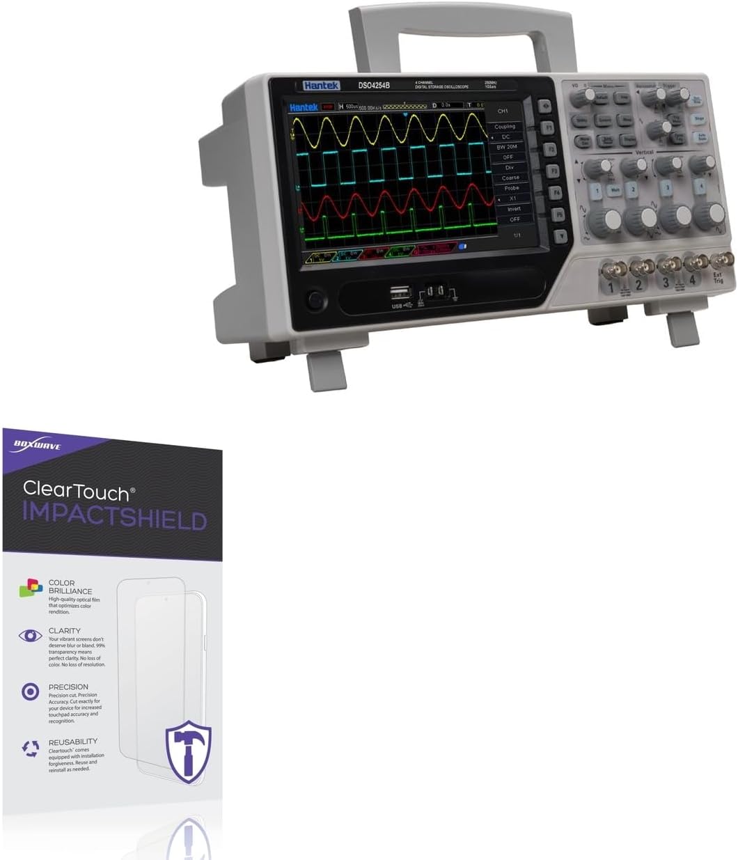 BoxWave Screen Protector Compatible With Hantek DSO4204B - ClearTouch ImpactShield (2-Pack), Impenetrable Screen Protector Flexible Film