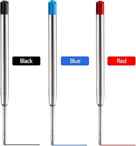 Miniatura 8 de HeTaoCat Paquete de 5 repuestos de tinta negra, repuesto de bolígrafo reemplazable, punta media de metal (negro)