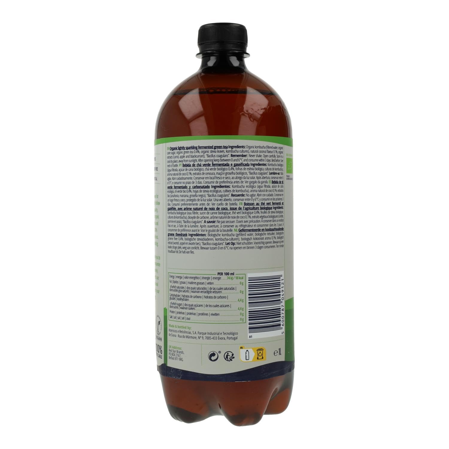 Captain Kombucha Coconut Summer Beach Té de Burbuja 1000 ml