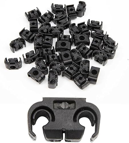 Miniatura 4 de Zcargel - Líneas de freno de doble clip, 40 piezas de abrazaderas de cable de manguera de freno de 2 puntos, abrazadera de cable de freno de doble