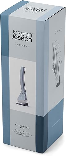 Miniatura 4 de Joseph Joseph 10526 Nest Utensils - Juego de herramientas de cocina apilables compactas con soporte de almacenamiento magnético de nailon, 5 piezas,