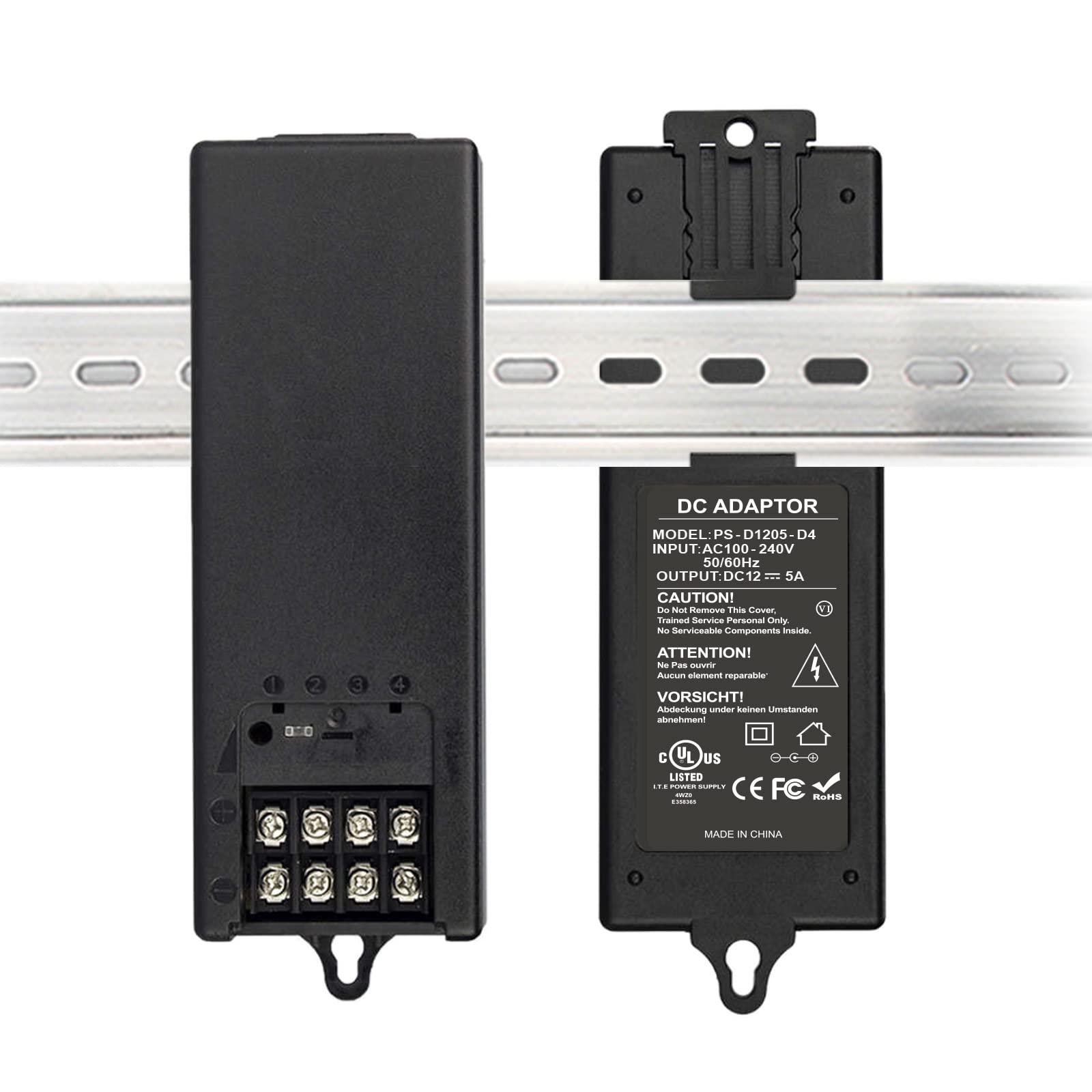 CCTV AC to DC Power Supply, 5A 4 Channel Support 4K Cameras