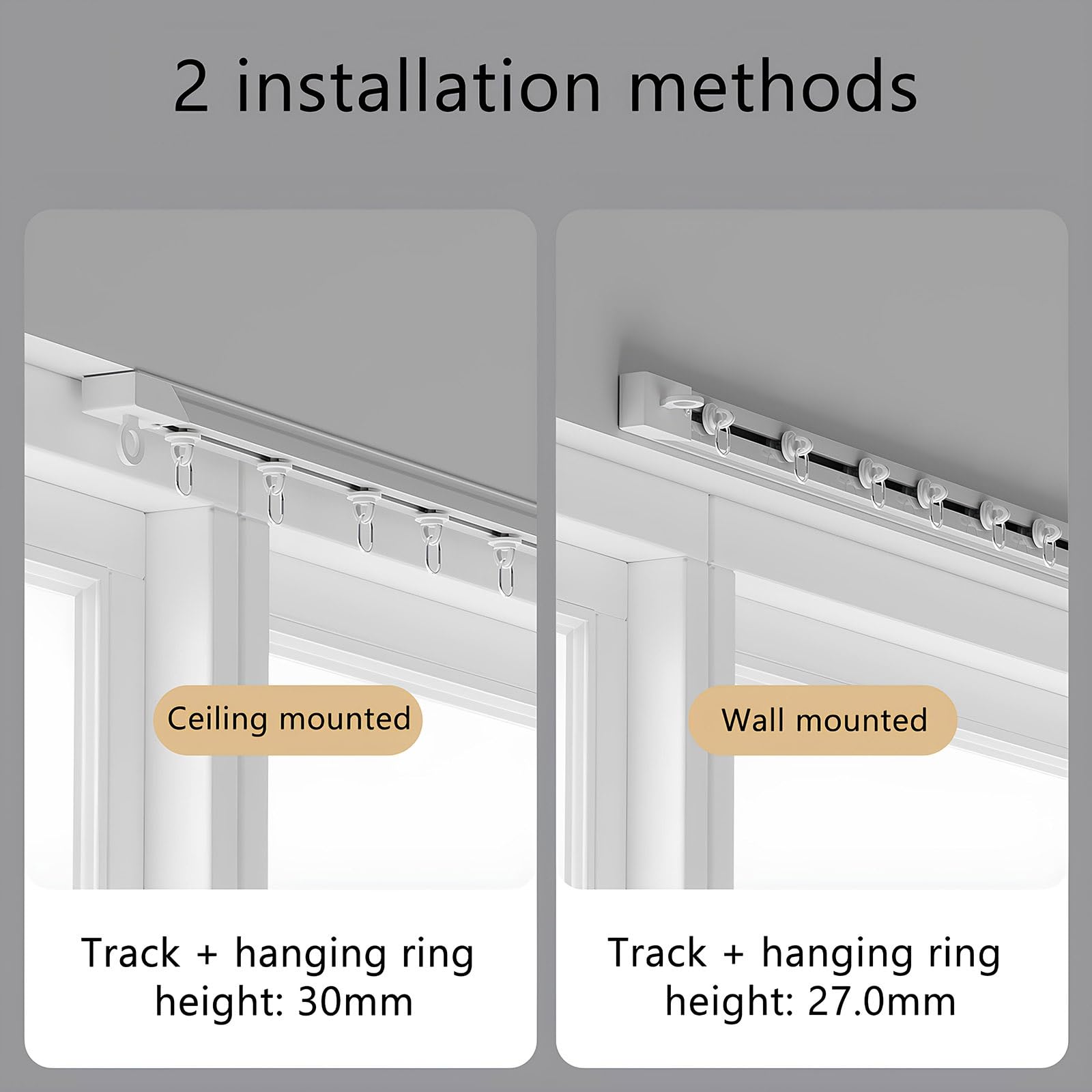 Selbstklebendes Aluminium-Schienensystem, 4,8 m, Decken- und Wandhalterung, leichtgängiges Gleiten für Badezimmer, Schrank, Fenster, Raumteiler – einfache Installation und Design