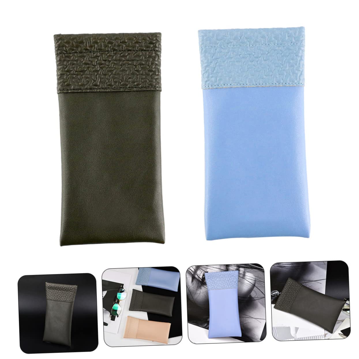GALPADA 5set Custodia Per Occhiali Scatole Per Bicchieri Organizzatore Di Immagazzinaggio Del Calzino Porta Occhiali Da Sole Multiplo Titolare Borsa Per Occhiali Portatile Pu