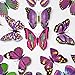 ElecMotive 12 Purple + 12 Blue 3D Butterfly Stickers Home Decoration DIY Removable Vivid Man-Made Lively DIY Decor Wall Stickers for Wall Decor Home Decor Wall Art Kids Room Bedroom Living Room Decor