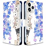 iitrust Galaxy S21 5G ケース 手帳型 Galaxy S21 ケース SC-51B galaxys21 ケース ギャラクシーS21ケース 耐衝撃 カメラ穴 合皮レザー スタンド機能 カードホルダー 猫のお花見 A82-BL ファッション