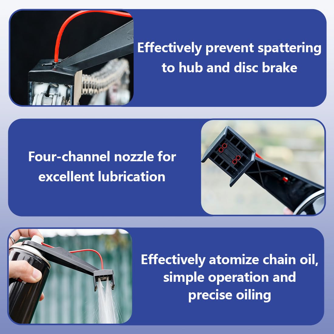 Kit Pulizia Catena Moto 2 in 1 – Spray Lubrificante e Sgrassatore con Applicatore di Precisione, Manutenzione Professionale