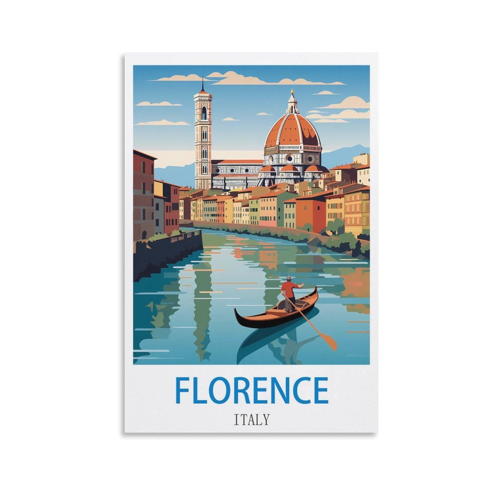 EZMLFA 5D Diamond Painting Kits,Florence Italy,Diamond Painting Kits for Beginners Round Full Drill Painting with Diamonds Gem Art for Home Wall Decor 40x40cm