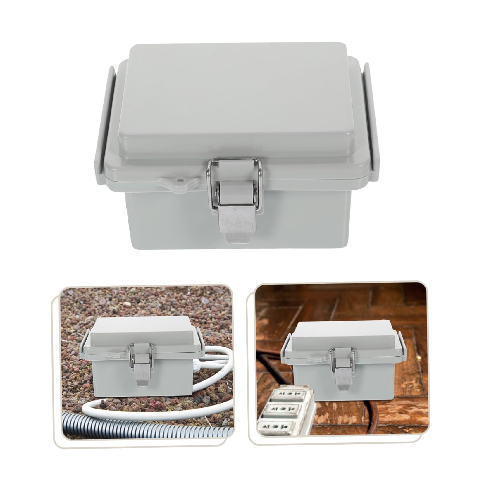 Uonlytech 5 Juegos caja electrica caja de salida exterior caso de energía del proyecto plástico de plástico entrada de cable s de conexión cable eléctrico línea entrante auto
