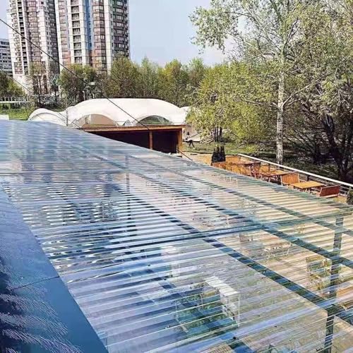 Hojas De Techo Corrugado, 2mm Planchas Transparentes Tejados, FRP Chapa Ondulada Invernaderos, Panel Sandwich Tejado, Placa Iluminación Natural(4 pcs,90 x 100 CM)