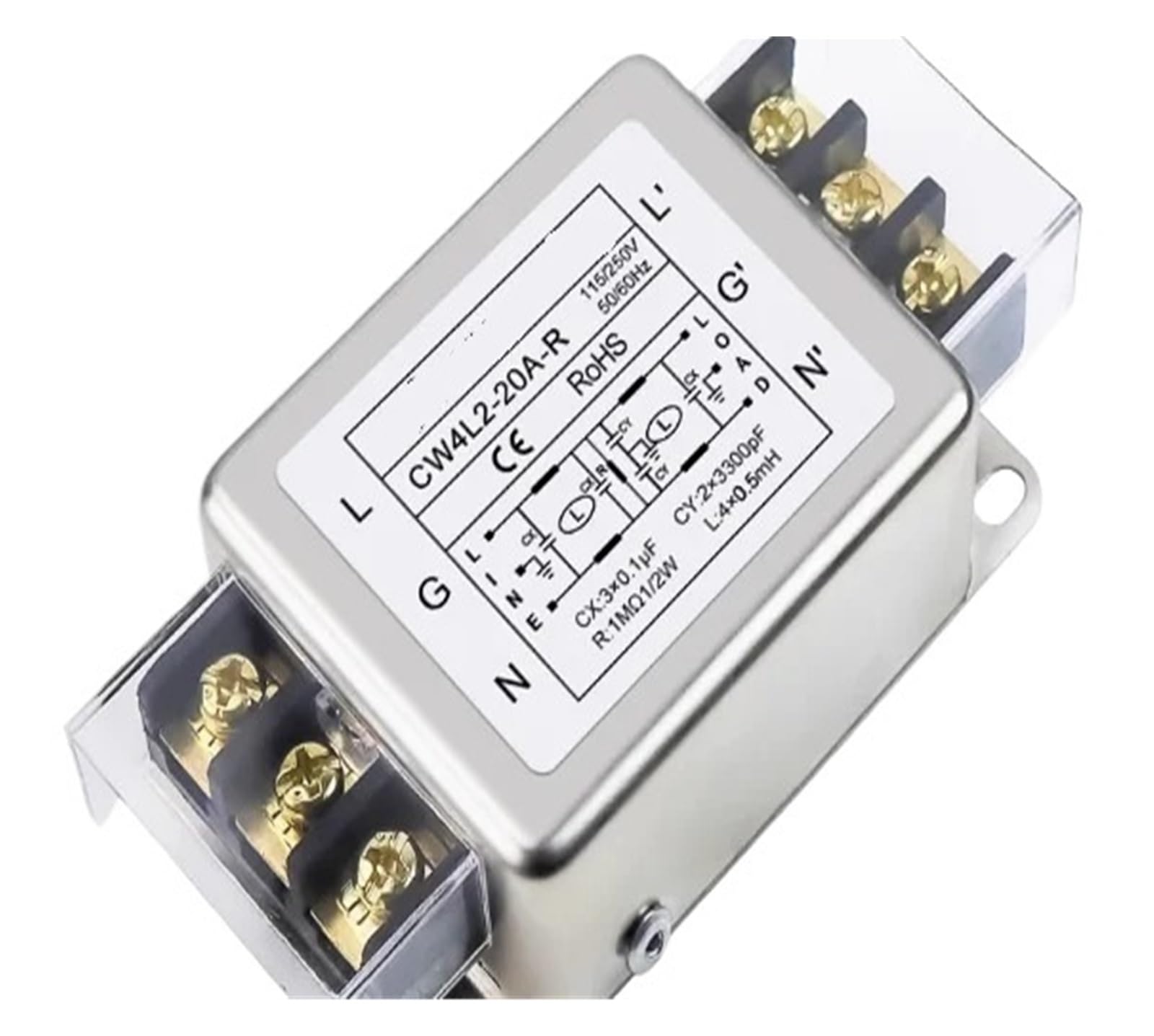 MBPAIHOP CW4L2-20A-R anti-interference AC 220V power filter circuit audio purifier CW4L2