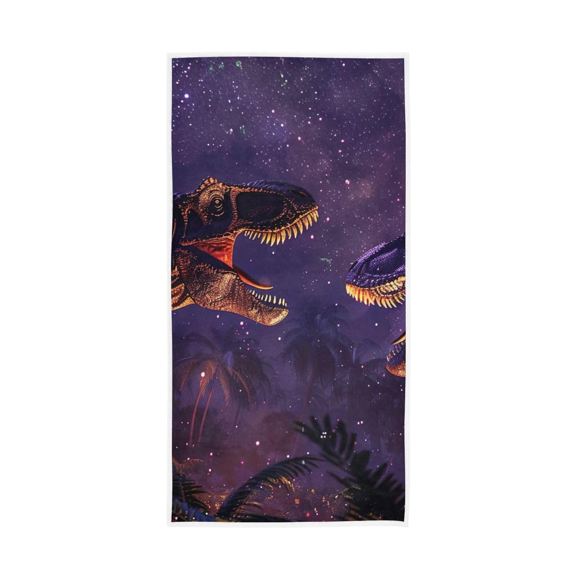 LSRCPD Dinosaur Fight Hand Towels, 15 x 30 Inches, Soft Highly Absorbent Towels for Bathroom Gym Hotel