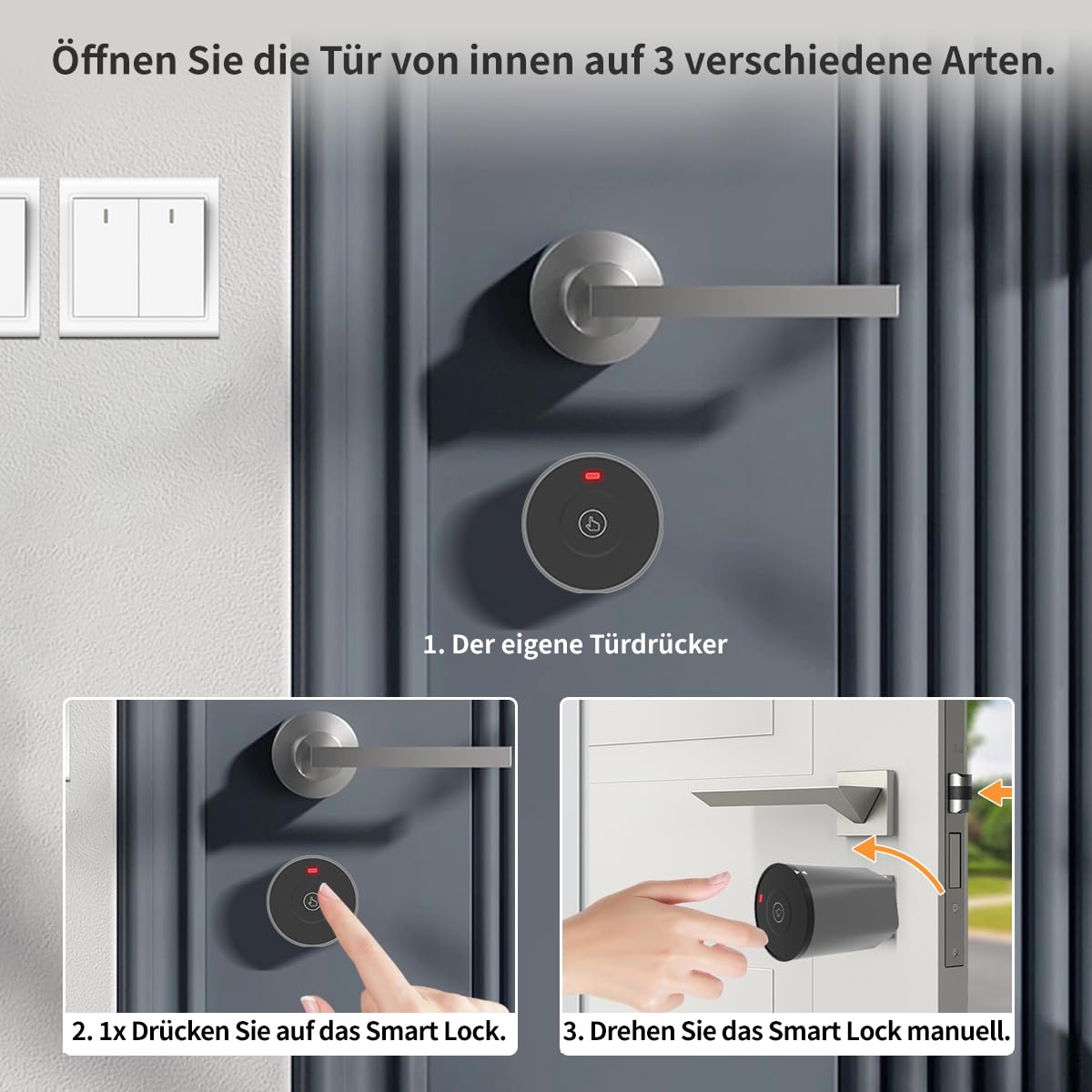 Smart Lock, cerradura electrónica para puerta con teclado, cilindro de cierre 35/35, desbloqueo de puerta mediante tarjetas NFC, código numérico, aplicación, llave, cerradura inteligente con