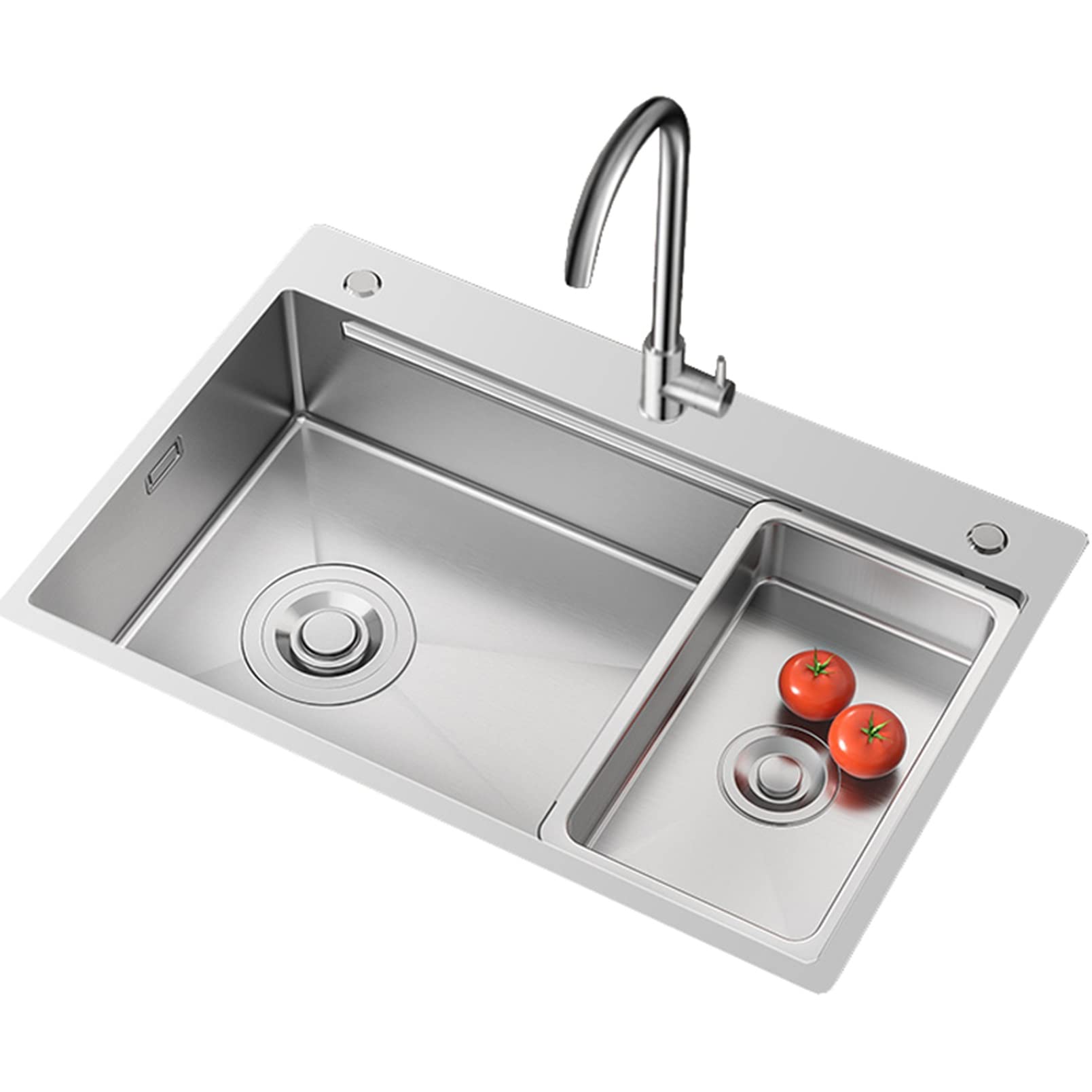 Évier de cuisine JATIBOSH en inox argenté idéal pour îlot central