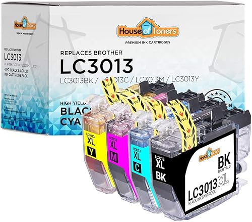 Houseoftoners Cartuchos de tinta Brother LC3013XL de alto rendimiento Brother LC3013XL MFC-J491DW MFC-J497DW MFC-J895DW (1 negro, 1 amarillo, 1
