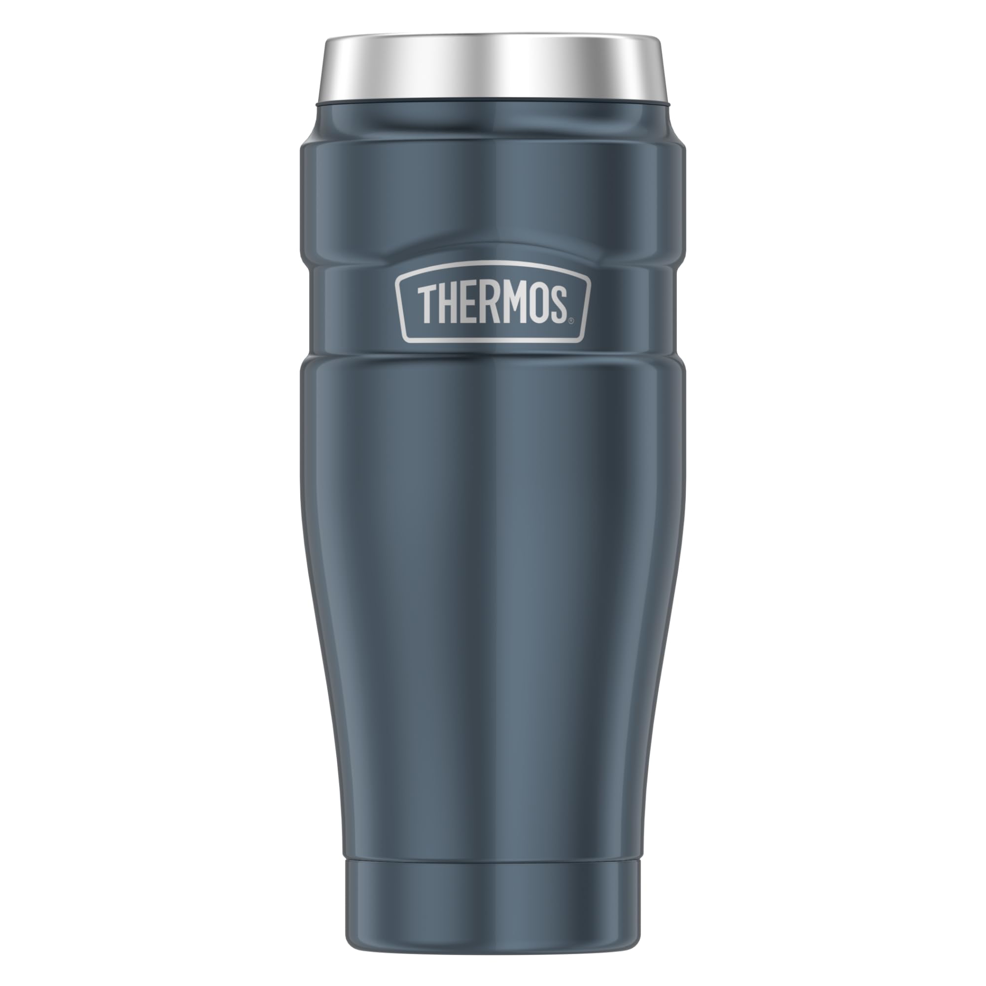 Thermos STAINLESS KING Thermobecher aus Edelstahl ice grey 0,47l - Coffee to Go Becher, absolut dicht, spülmaschinenfest, 7h heiß & 18h kalt, mit Haken für Teebeutel, BPA-frei