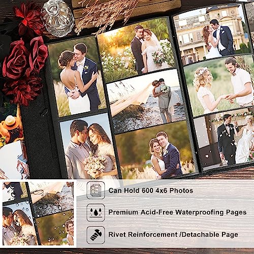 Lanpn-Wedding-Photo-Album-4x6-600-Pocket-Photos-Slip-in-Linen-Cover-Large-Capacity-Newlywed-Marriage-Window-Album-Hold-600-Horizontal-Vertical-Photos-Mr-Mrs-White