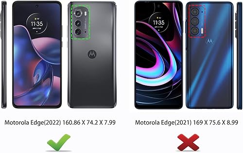 Miniatura 2 de Qinmay Funda para Motorola Moto Edge 2022 con protector de pantalla HD (2 paquetes), funda para Motorola Edge 2022 3 en 1 resistente para teléfono