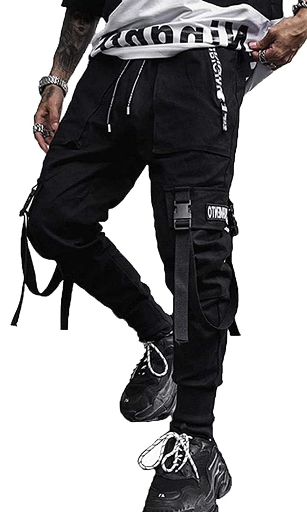 Men's Jogger Pants Punk Cargo Baggy Techwear Streetwear Hip Hop Couple Women Unisex Sports Casual Pants