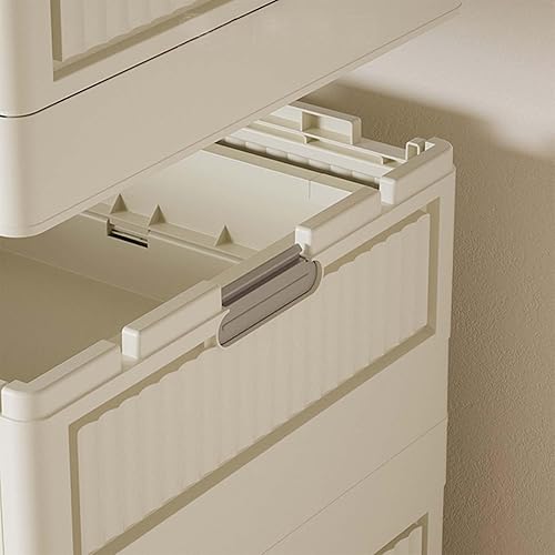 Miniatura 5 de Armario de almacenamiento de baño para colgar ropa pequeña, contenedores de almacenamiento plegables apilables con tapa, 1 área para colgar, 1