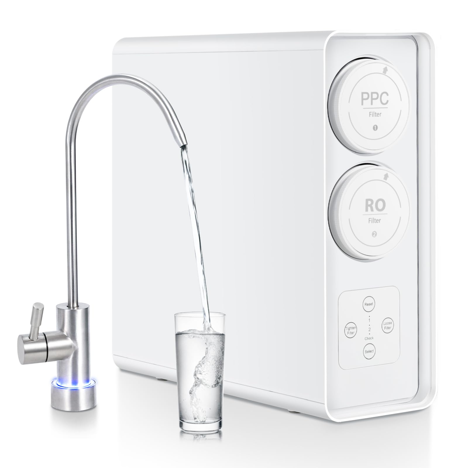 Garvee RO System 600 GPD, Under-Sink Tankless Reverse Osmosis Water Filter, 2:1 High Pure to Drain Water-Saving, NSF/FC/SGS Certified, Smart Faucet Reminder