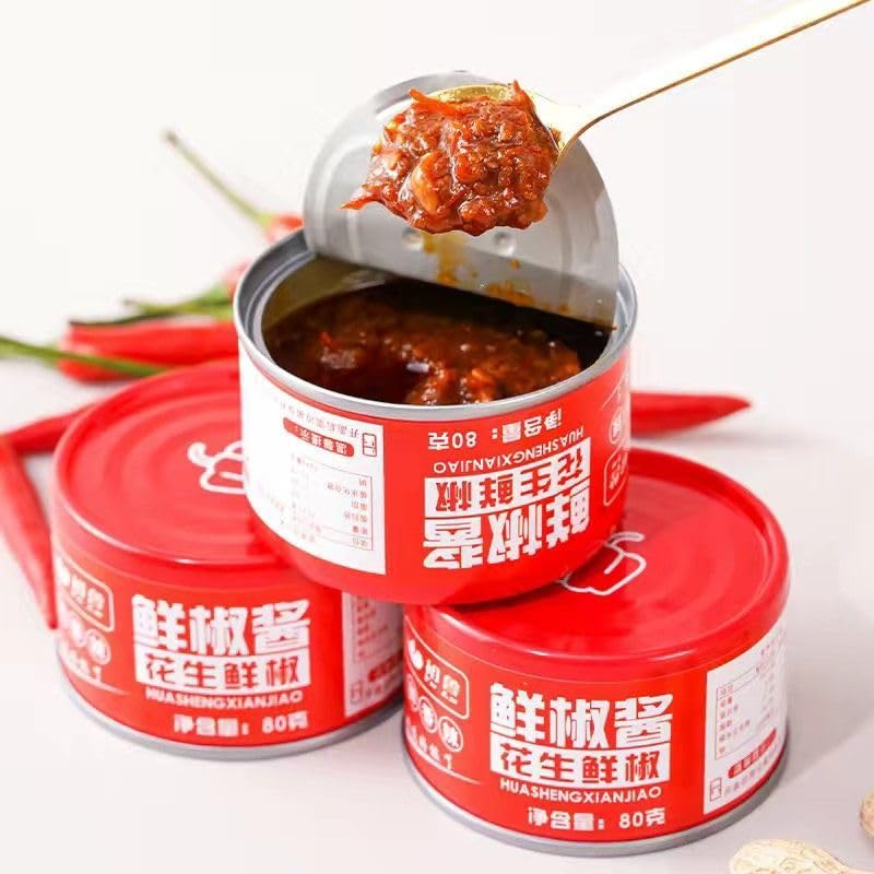 Handmade fresh chili sauce,hot pot dipping sauce,Instant Peanut mushroom sauce,colorful chili sauce 80g/can, thick chilli sauce,Delicious Soy Sauce,Mixed noodle sauce (Mixed flavor,3 cans)
