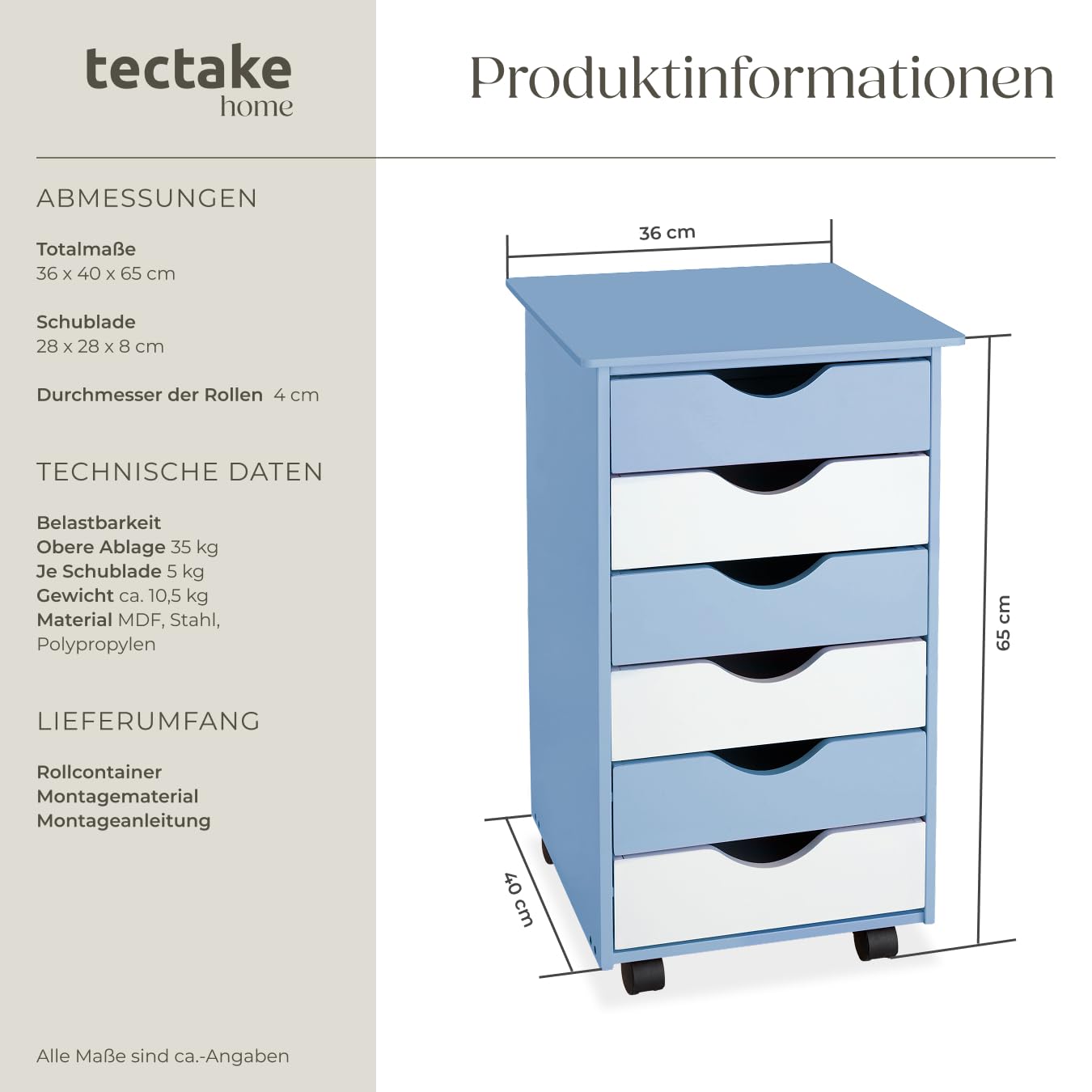 FineBuy Kinder Rollcontainer 33 X 64 X 38 Cm Holz 5 Produktbild-Vorschau 11
