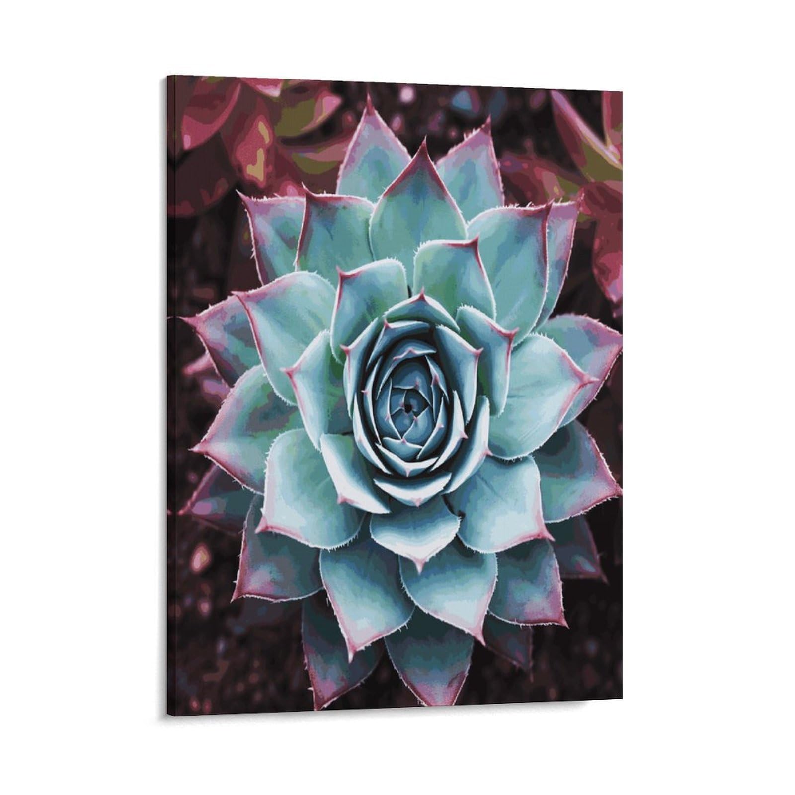 Adfgyerh Style Succulent Plant Wall Art Framed,Canvas Prints Ready To Hang Home Decor,Canvas Wall Art For Living Room Hallway Office Wall Decor 08X10inch(20X25cm)