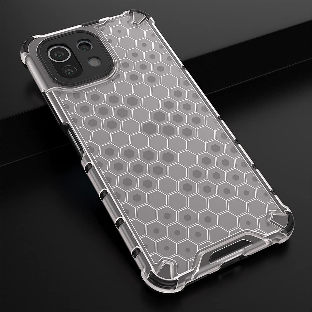 Custodia Per Xiaomi 11 Lite 5G NE / Mi 11 Lite: Cover Trasparente Ultra Sottile Con Doppio Strato PC+TPU Antiurto – Bianca - 3