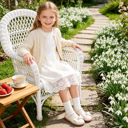 Image of Flaryzone Toddler Girls Mary Jane School Uniform Oxfords Dress Shoes Flats | Wide Round Toe,Cushioned Comfort, Flower Girl shoes for Wedding Party Daily