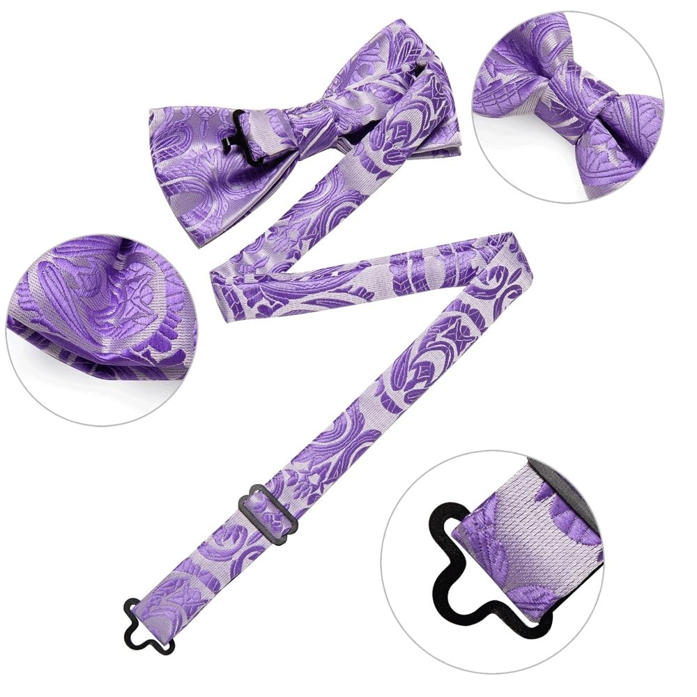 JFDBGU Classic Bow Tie Wedding Pre-tied Bowtie Cufflinks Set for Party Accessories Silk Knot Gift