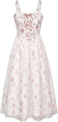 Cottagecore Sommerkleid mit Schnürung