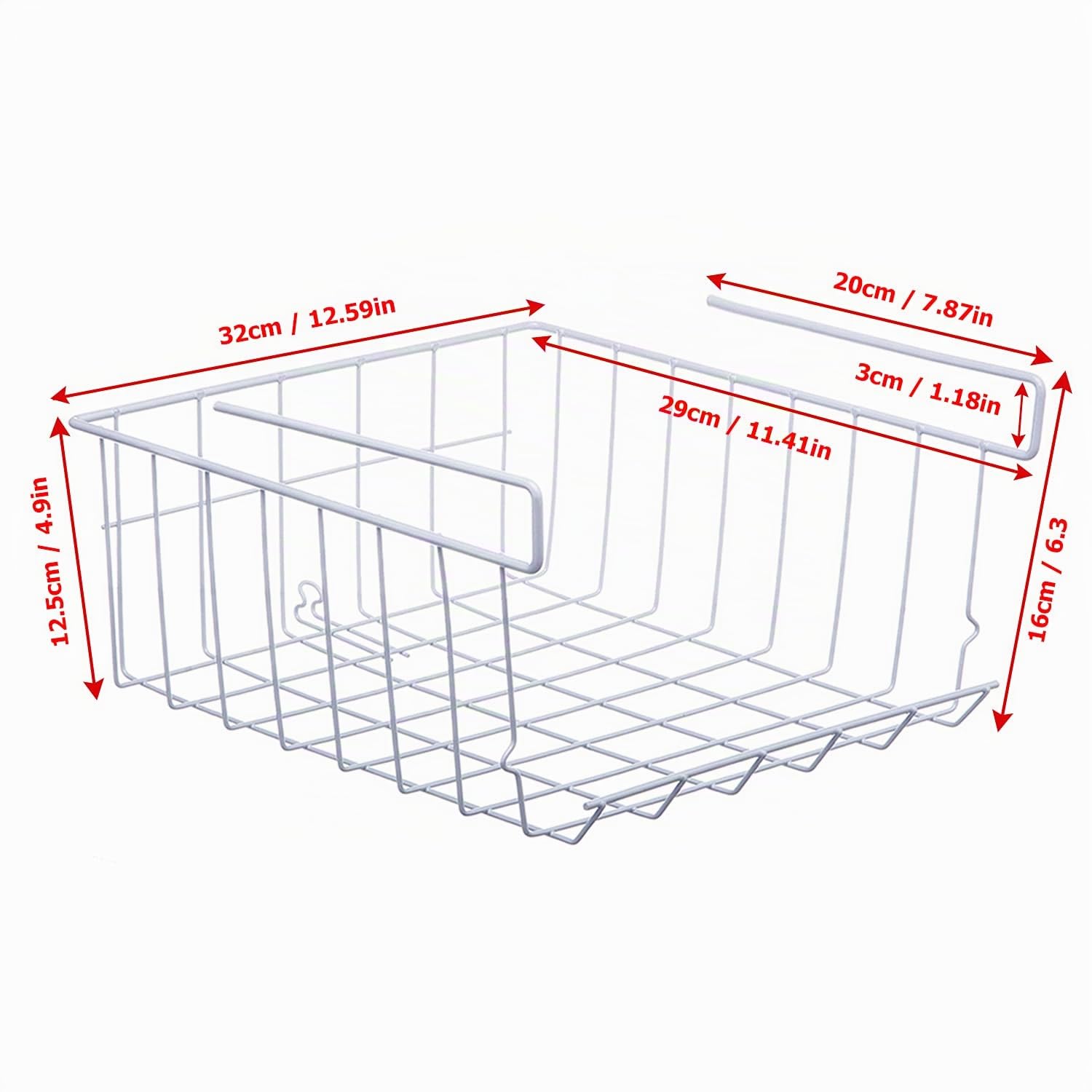 Panier de Rangement sous Tablette Paquet de 2 en Fil Métallique pour Cuisine
